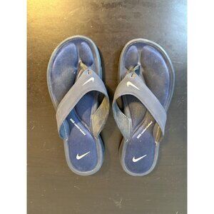 Nike Flip Flops Comfort Bed Womens Size 11 Comfortable Sandals Navy Blue